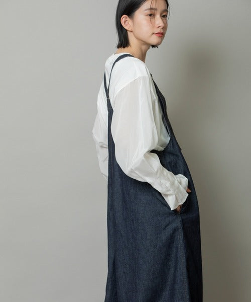 【10/18インスタライブ商品】MUNICH(ミューニック) 6.5ozスラブデニムフレアサロペット MN242N14