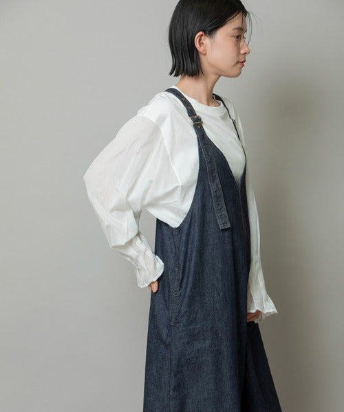 【10/18インスタライブ商品】MUNICH(ミューニック) 6.5ozスラブデニムフレアサロペット MN242N14