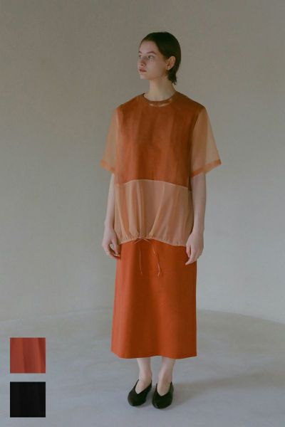 メッシュレイヤードワンピース