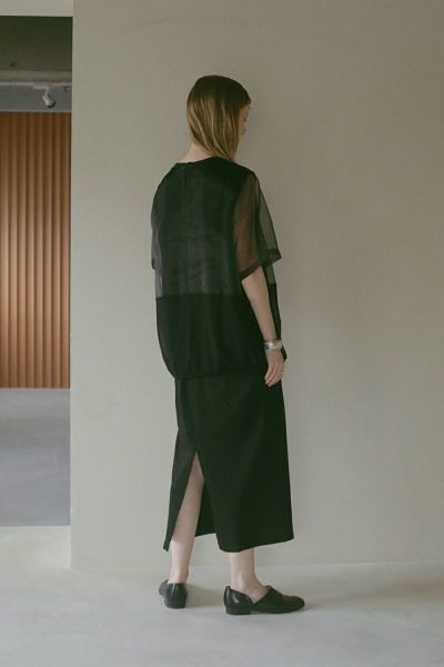 メッシュレイヤードワンピース