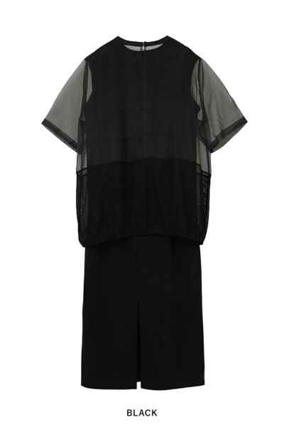 メッシュレイヤードワンピース