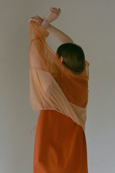 メッシュレイヤードワンピース
