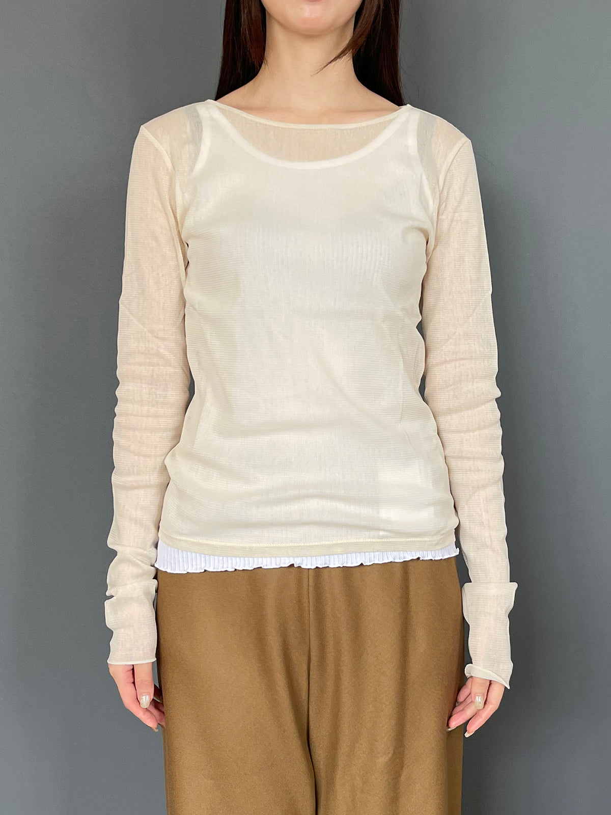 MICA&DEAL(マイカアンドディール) cotton tulle tee (コットンチュールTシャツ) 0126309065