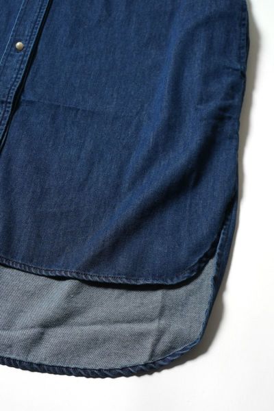 8oz デニム パールボタンチュニックシャツ