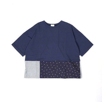 NATURALLAUNDRY(ナチュラルランドリー) 先染めパネル ワイドプルオーバー 7243C-018