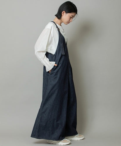 【10/18インスタライブ商品】MUNICH(ミューニック) 6.5ozスラブデニムフレアサロペット MN242N14