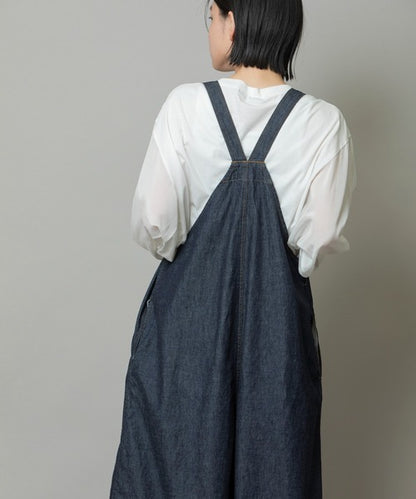 【10/18インスタライブ商品】MUNICH(ミューニック) 6.5ozスラブデニムフレアサロペット MN242N14