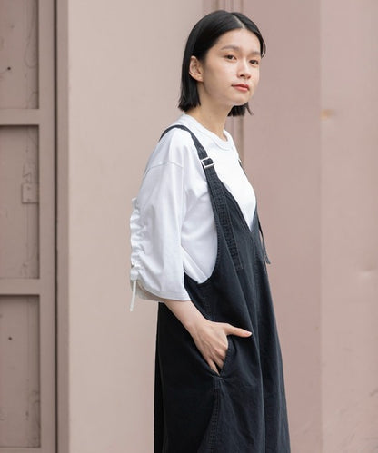 【10/18インスタライブ商品】MUNICH(ミューニック) 6.5ozスラブデニムフレアサロペット MN242N14