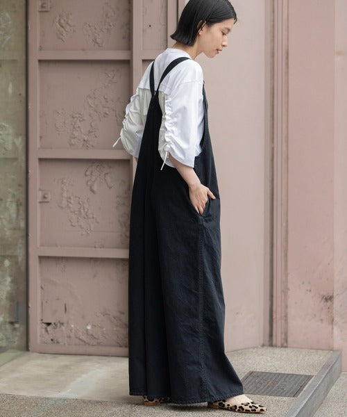 【10/18インスタライブ商品】MUNICH(ミューニック) 6.5ozスラブデニムフレアサロペット MN242N14