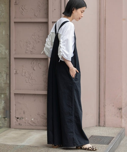 【10/18インスタライブ商品】MUNICH(ミューニック) 6.5ozスラブデニムフレアサロペット MN242N14