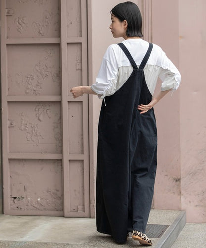 【10/18インスタライブ商品】MUNICH(ミューニック) 6.5ozスラブデニムフレアサロペット MN242N14