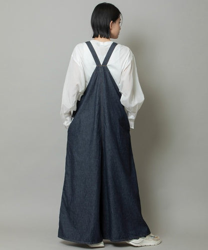 【10/18インスタライブ商品】MUNICH(ミューニック) 6.5ozスラブデニムフレアサロペット MN242N14