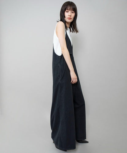 【10/18インスタライブ商品】MUNICH(ミューニック) 6.5ozスラブデニムフレアサロペット MN242N14
