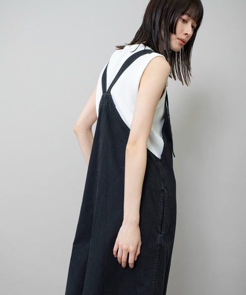 【10/18インスタライブ商品】MUNICH(ミューニック) 6.5ozスラブデニムフレアサロペット MN242N14