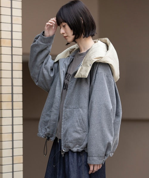 【10/18インスタライブ商品】MUNICH(ミューニック) ツイル×octaフーデットブルゾン MN252B28