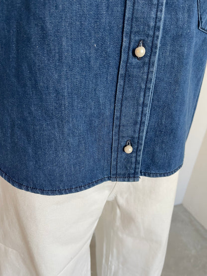 BLANC basque(ブランバスク) デニムパールボタンシャツ BB88-151