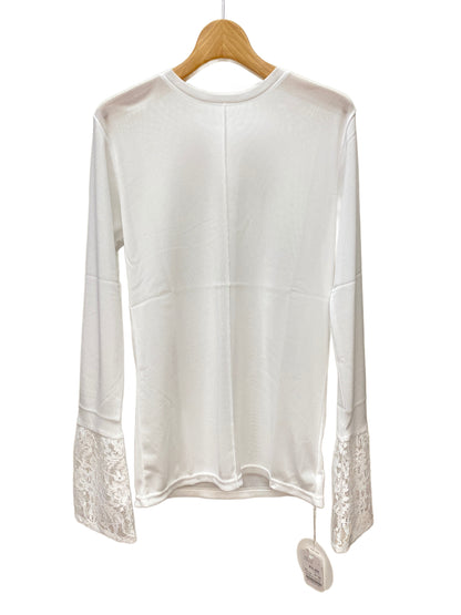 anana (アナナ) 袖口レース　メッシュニットクルーネックトップス A19-043