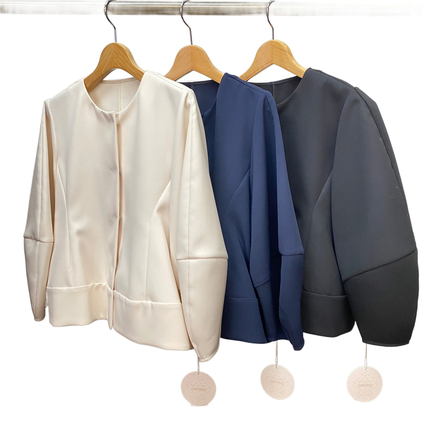 anana (アナナ) ボンディングショートペプラムジャケット A76-000