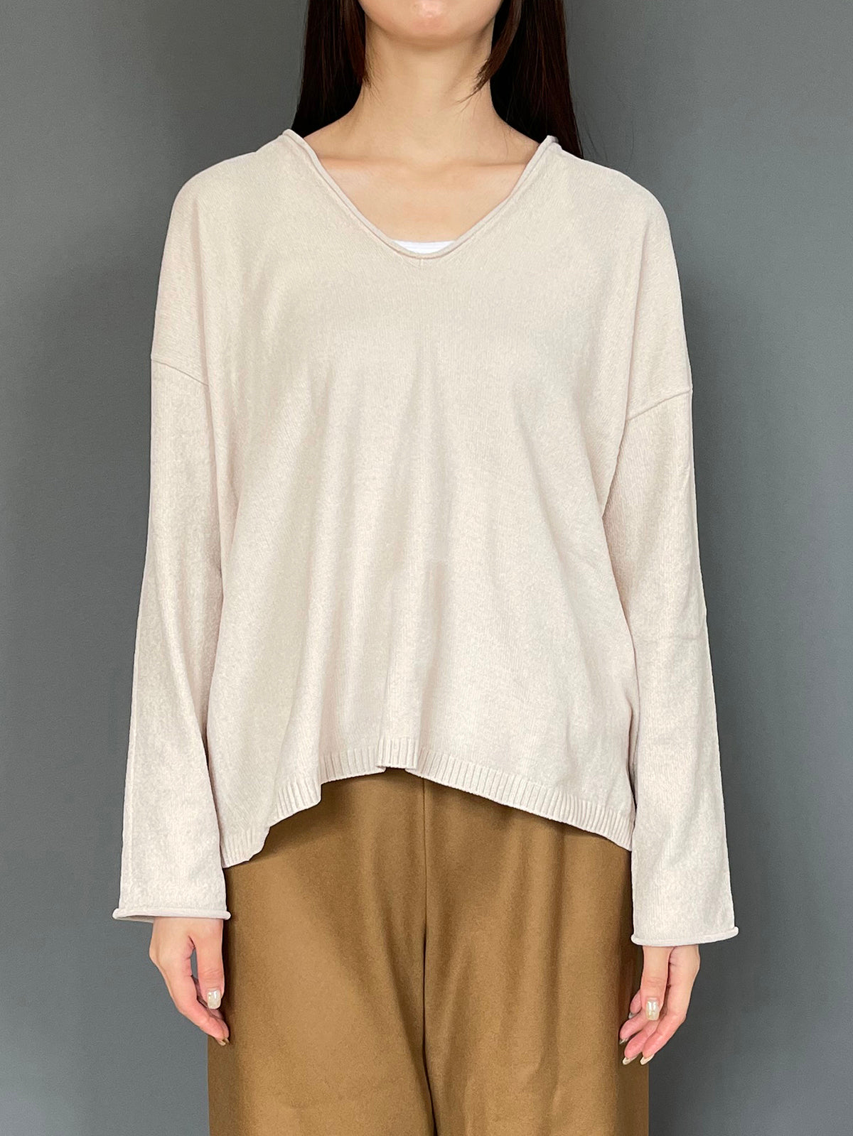 MICA&DEAL(マイカアンドディール) mole knit v/n p/o(モールヤーンVネックニット) 0126308077