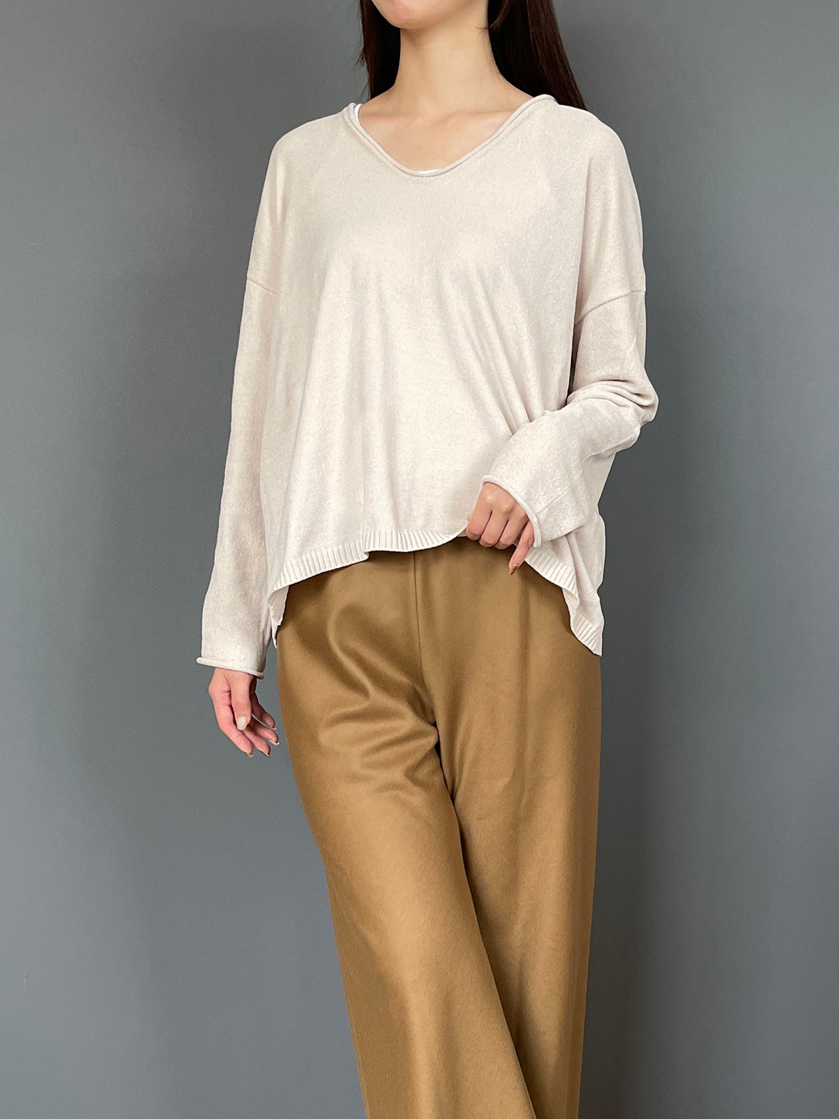 MICA&DEAL(マイカアンドディール) mole knit v/n p/o(モールヤーンVネックニット) 0126308077