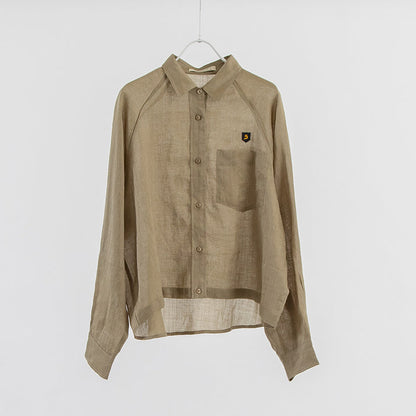 BLANC basque(ブランバスク) シアーラミー ワンポイントワッペンシャツ BB67-146