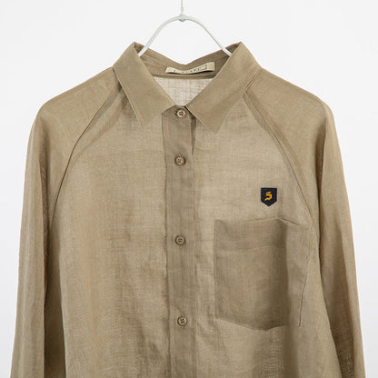 BLANC basque(ブランバスク) シアーラミー ワンポイントワッペンシャツ BB67-146