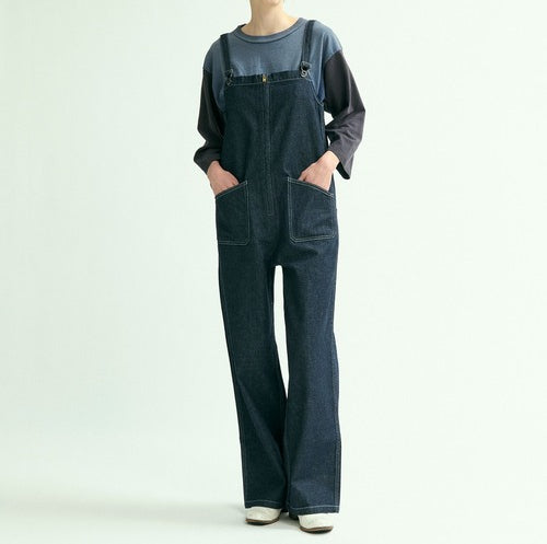 Johnbull(ジョンブル) デニムチューブサロペット ダークインディゴブルー JL251P35