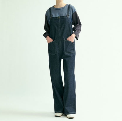 Johnbull(ジョンブル) デニムチューブサロペット ダークインディゴブルー JL251P35