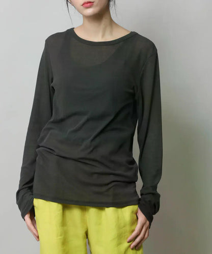 MUNICH(ミューニック)  シアーストレッチリブクルーネックプルオーバー MN242U17