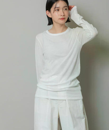 MUNICH(ミューニック)  シアーストレッチリブクルーネックプルオーバー MN242U17