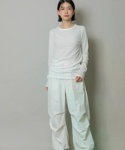 MUNICH(ミューニック)  シアーストレッチリブクルーネックプルオーバー MN242U17