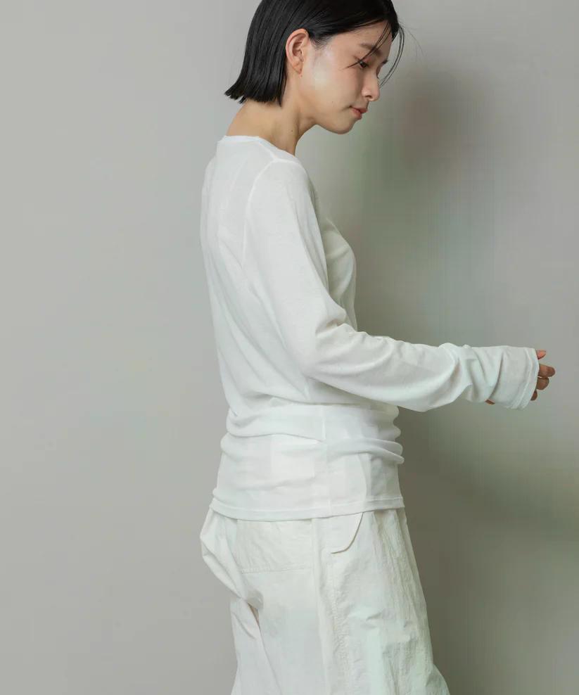 MUNICH(ミューニック)  シアーストレッチリブクルーネックプルオーバー MN242U17