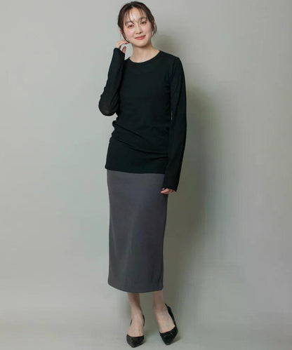 MUNICH(ミューニック)  シアーストレッチリブクルーネックプルオーバー MN242U17