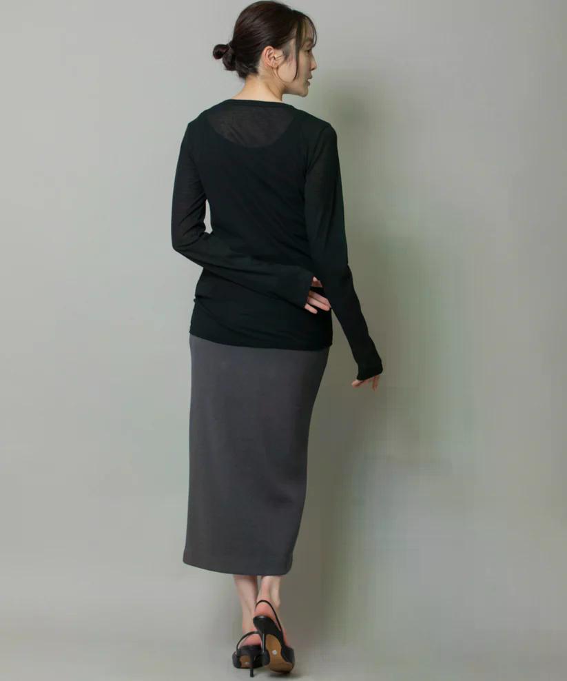 MUNICH(ミューニック)  シアーストレッチリブクルーネックプルオーバー MN242U17