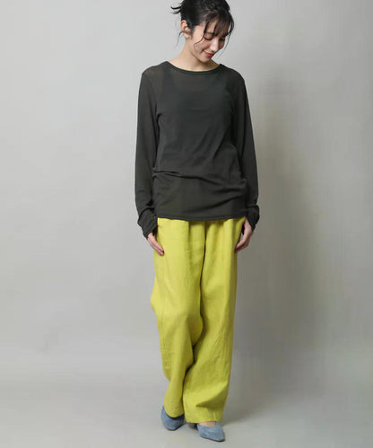 MUNICH(ミューニック)  シアーストレッチリブクルーネックプルオーバー MN242U17