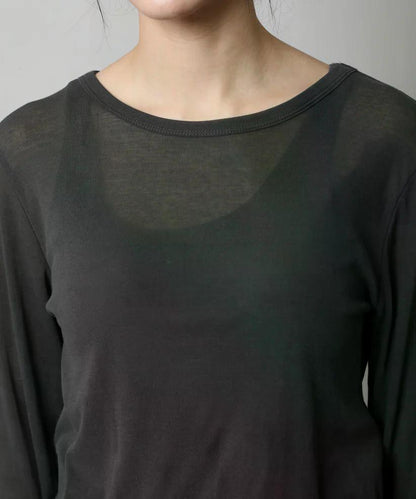 MUNICH(ミューニック)  シアーストレッチリブクルーネックプルオーバー MN242U17