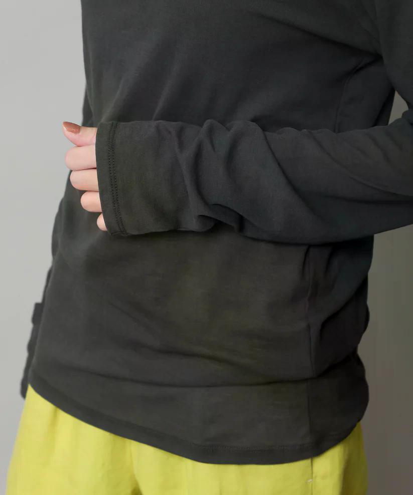 MUNICH(ミューニック)  シアーストレッチリブクルーネックプルオーバー MN242U17