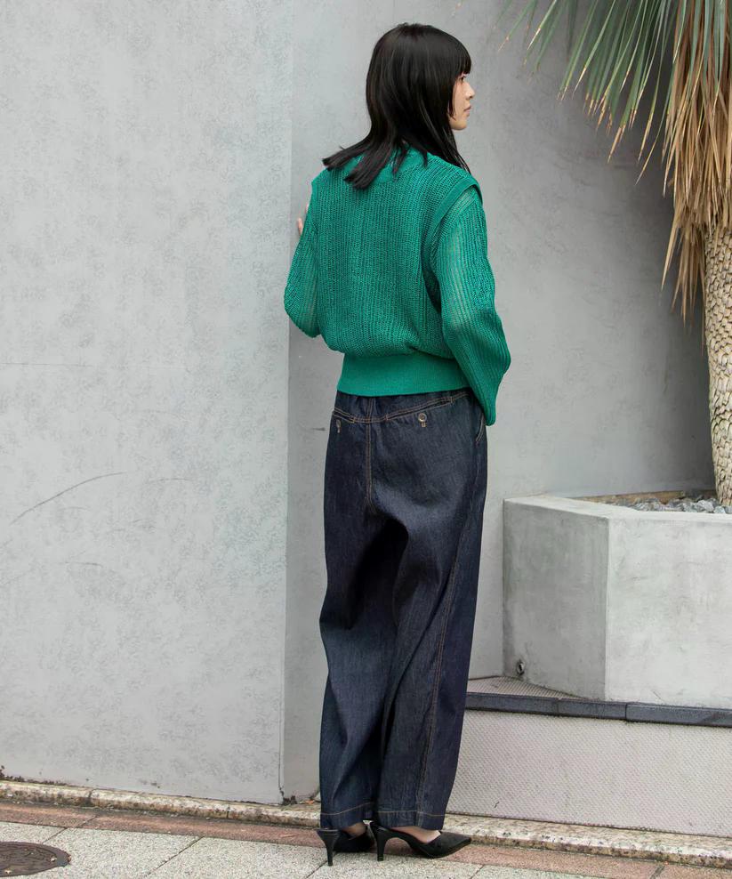 MUNICH(ミューニック) デニム＆ヒッコリー ワイドイージーパンツ MN251P30