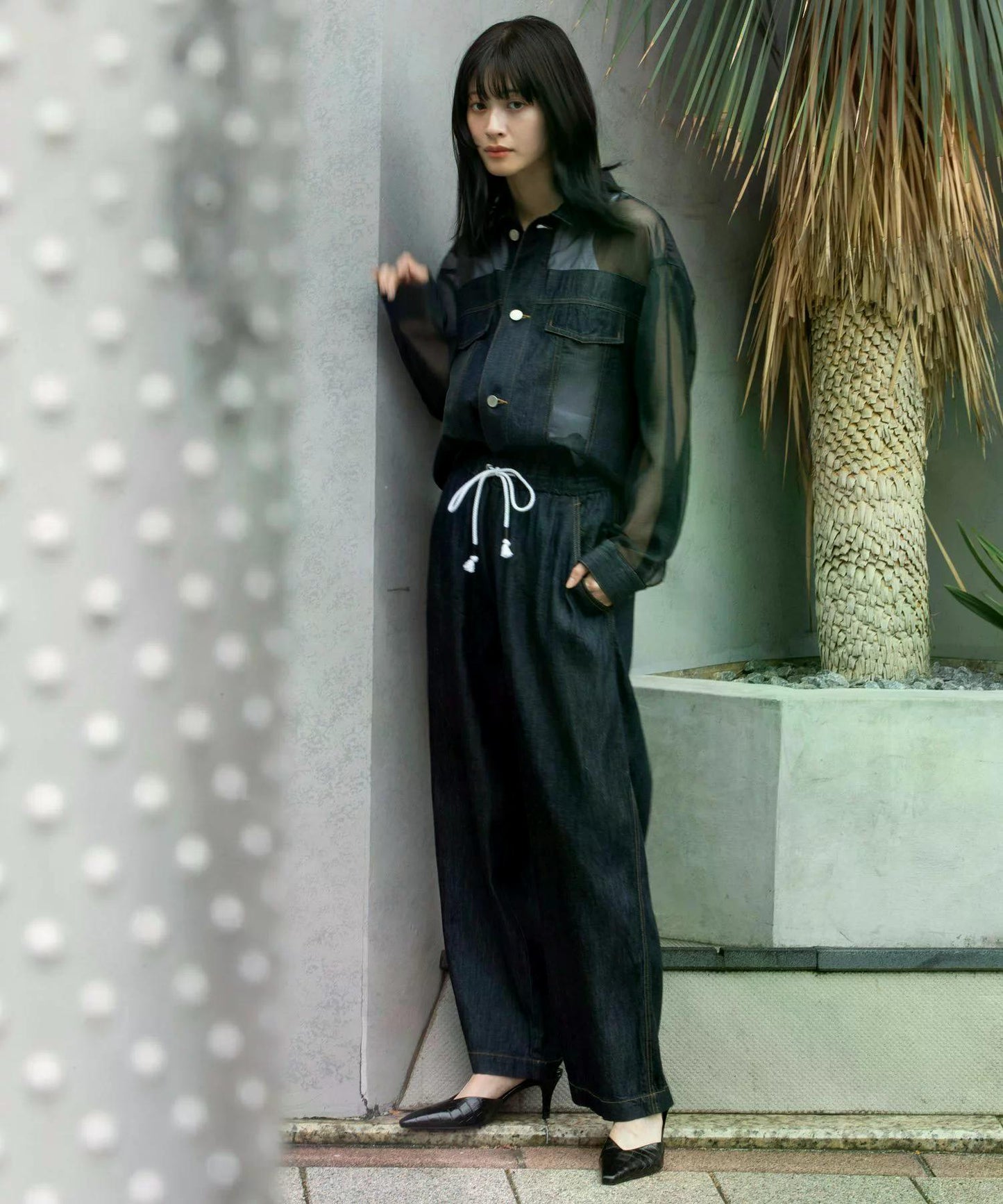 MUNICH(ミューニック) デニム＆ヒッコリー ワイドイージーパンツ MN251P30