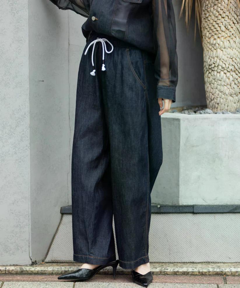 MUNICH(ミューニック) デニム＆ヒッコリー ワイドイージーパンツ MN251P30