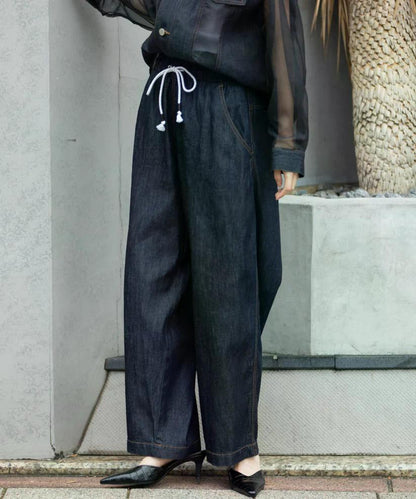 MUNICH(ミューニック) デニム＆ヒッコリー ワイドイージーパンツ MN251P30