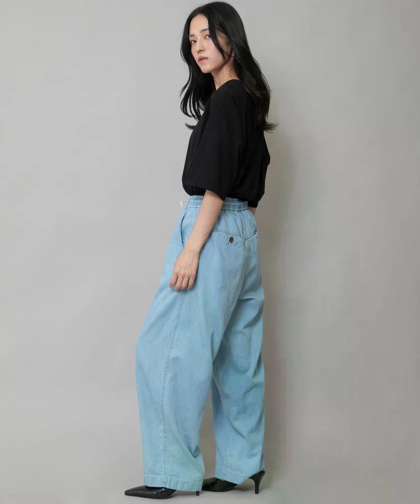 MUNICH(ミューニック) デニム＆ヒッコリー ワイドイージーパンツ MN251P30