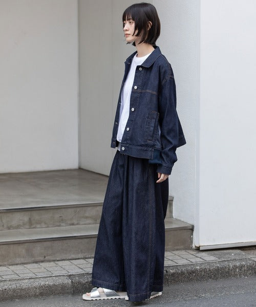 MUNICH(ミューニック) デニム×ナイロンツイルドッキングトラッカージャケット MN252B31