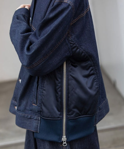 MUNICH(ミューニック) デニム×ナイロンツイルドッキングトラッカージャケット MN252B31