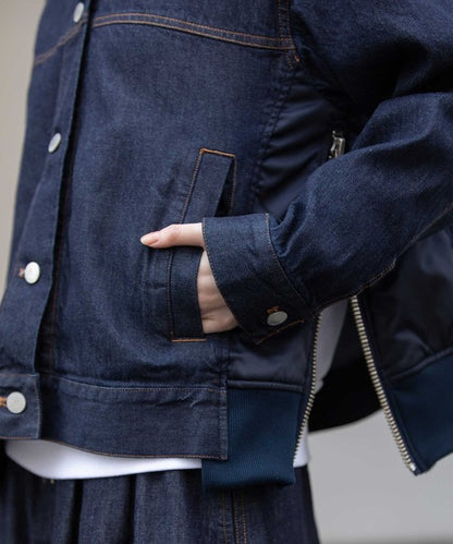 MUNICH(ミューニック) デニム×ナイロンツイルドッキングトラッカージャケット MN252B31