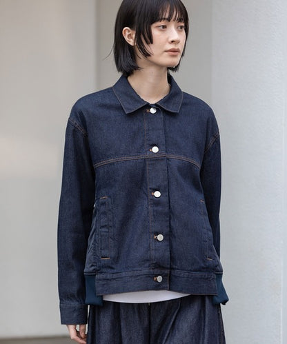 MUNICH(ミューニック) デニム×ナイロンツイルドッキングトラッカージャケット MN252B31