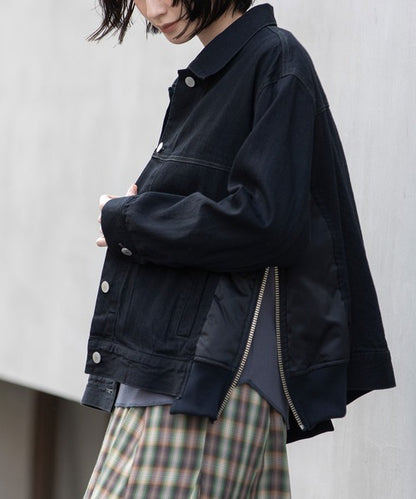 MUNICH(ミューニック) デニム×ナイロンツイルドッキングトラッカージャケット MN252B31