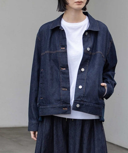 MUNICH(ミューニック) デニム×ナイロンツイルドッキングトラッカージャケット MN252B31