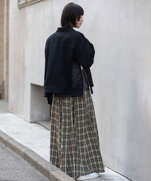 MUNICH(ミューニック) デニム×ナイロンツイルドッキングトラッカージャケット MN252B31