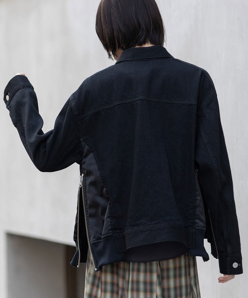 MUNICH(ミューニック) デニム×ナイロンツイルドッキングトラッカージャケット MN252B31